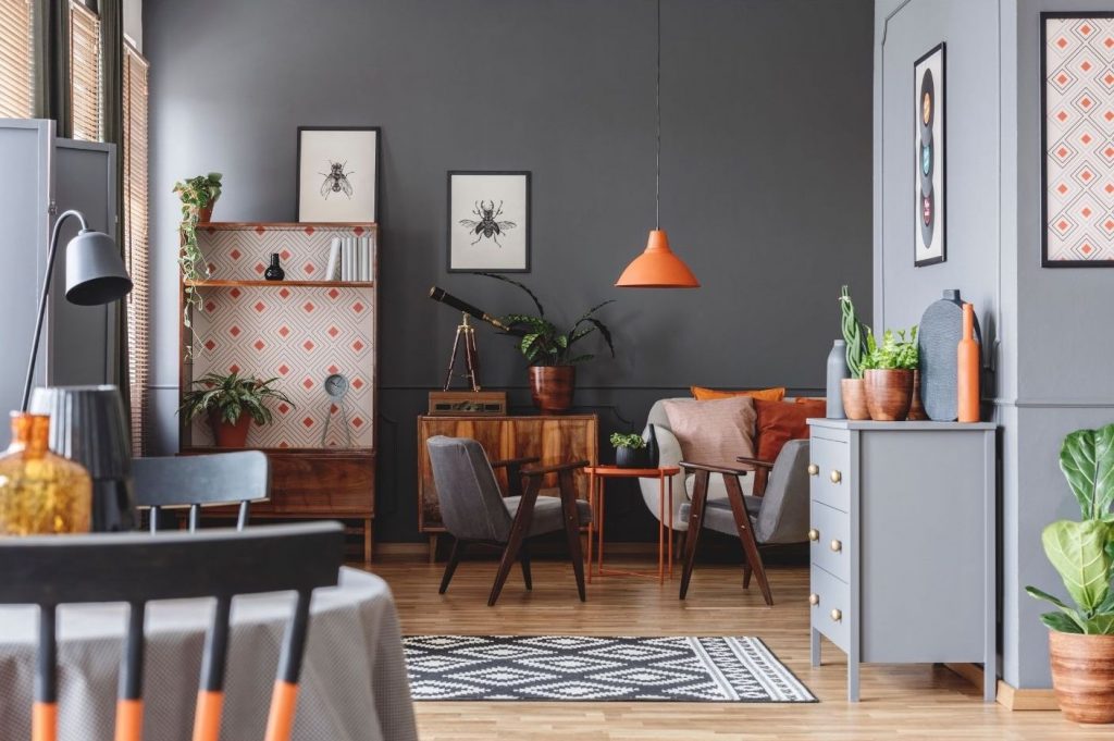 grey-and-orange-living-room
